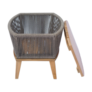 Modern <b>Side</b> <b>Table</b> Made Of Solid Teak Wood High Quality With Weaving Rope For <b>Outdoor</b> Use. - Product Image 5