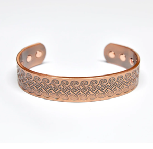 Heavy Gauge Embossed Chakra Symbols Solid Copper Wrist Kada <b>Stack</b> Handmade Embossed Luxury Fashion Jewelry - Product Image 4