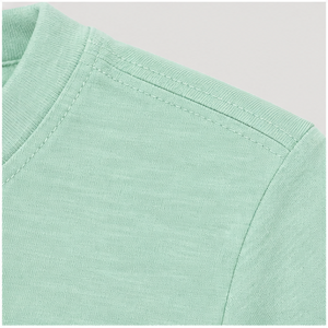 Camiseta Corta de Manga Tres Cuartos con Cuello Redondo en Verde Menta para Mujer WTS-0072 - Product Image 5