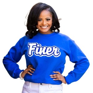 Zeta phi Beta DC finer สเวตเชิ้ตลายตัวอักษรกรีกสำหรับทั้งชายและหญิงผ้าฟลีซลำลองสีน้ำเงินเข้ม - Product Image 1