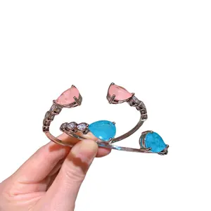 fashion copper alloy dubai gold plated crystal jewelry wholesale women's hand zircon Bracelet