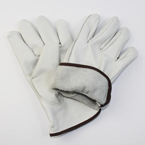 Sheepskin Leather Safety <b>Gloves</b> Pig Grain Goat Leather Protective Driver Working <b>Gloves</b> With Elastic Cuff and Cotton Back - Product Image 2