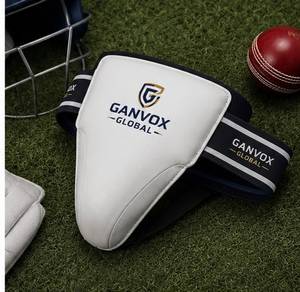 GANVOX Global <b>Cricket</b> Protective Guard Lightweight Training Padded Ambidextrous Double-Stitched Sports <b>Equipment</b> White Navy - Product Image 4