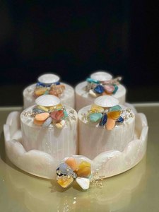 Bohemian Swirl Resin Spice <b>Storage</b> Jars Set Cylinder <b>Stackable</b> Condiments <b>Container</b> With Resin Lid Wedding Decorative Design - Product Image 3