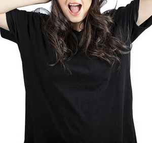 Camiseta de Cuello Redondo para Mujer, Tallas Grandes, Estilo Casual, con Lentejuelas de Dibujos Animados, Tejido Jersey Transpirable y Ecológico, Hecho en Bangladesh - Product Image 1