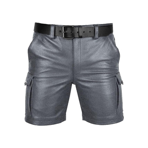 Premium Quality Professional Product Street Wear <b>Leather</b> <b>Shorts</b> Custom Logo OEM ODM Latest Fashion Design Men <b>Leather</b> <b>Shorts</b> - Product Image 1