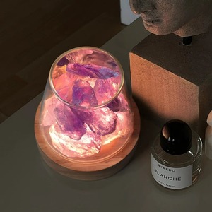 Lampe de table en sel de l'Himalaya naturel, veilleuse en sel rocheux raffiné, forme solide, emballage en sac, cadeau original, décoratif - Product Image 5