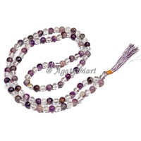 Vente en gros d'agate noire du Botswana, perle à facettes Jap Mala, pierres précieuses naturelles Jap Mala, cristaux de guérison de l'agate Mart