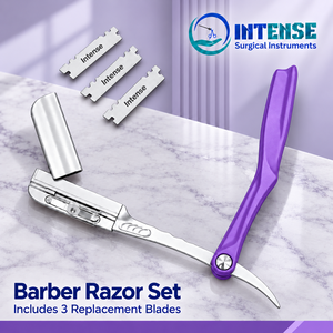 Stainless Steel Straight Edge Barber <b>Razor</b> Set Professional Shaving <b>Razor</b> with Replacement Blades <b>for</b> Salon and <b>Men</b> - Product Image 3