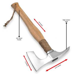 Hacha Vikinga de 18 Pulgadas, Forjada a Mano, de Grado Industrial, con Acero de Alto Contenido de Carbono, Mango de Madera de Fresno, Personalizable, Garantía de 3 Años - Product Image 3