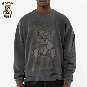 Sudadera de Algodón Grueso de Alta Calidad Personalizada para Hombre, Cuello Redondo, Marca Privada OEM, Ropa Urbana al por Mayor - Product Image 3