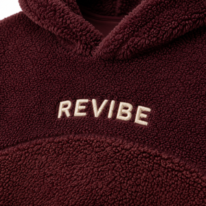 Custom <b>Mens</b> <b>Burgundy</b> Sherpa Fleece <b>Hoodie</b> Heavyweight Oversized Winter Pullover OEM Clothing Manufacturer - Product Image 5