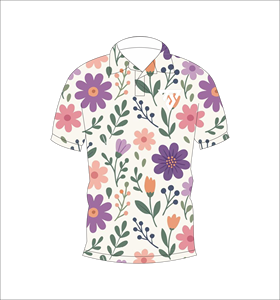 Camisa polo con estampado floral multicolor blanca para hombre, camisa de golf informal de manga corta para verano - Product Image 1