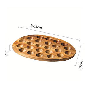Ensemble de supports à œufs en bois Lavie Creations avec cuillère - Écologique, compatible lave-vaisselle, support de rangement et de service pour œufs - Product Image 4