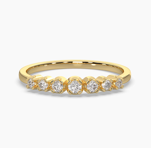 Bague de fiançailles vintage en or jaune 14 carats plaqué argent, diamant de laboratoire de haute pureté certifié IGI, taille brillant, qualité supérieure - Product Image 2
