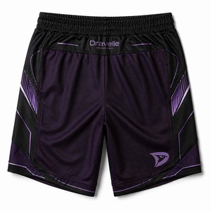 Shorts de Gaming Cyberpunk Tactique Aubergine Premium Personnalisés en Maille Sublimée pour Esports – Violet et Noir, Inspirés du Gaming - Product Image 4