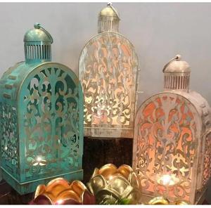 Lanterne décorative rose porte-bougie fabriquée en Inde, utilisation pour la décoration de la maison, hôtel, restaurant, mariage, bureau - Product Image 1