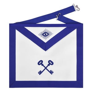 Delantal de Oficial de la Logia Azul, con Bordes Azul Rey, Regalia Masónica, para Ceremonias, Prenda Masónica Premium - Product Image 1