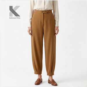 Pantalones Chinos de Algodón y Elastano para Mujer, 325GSM, Sarga Suave y Elástica, Pantalones Casuales, Fabricante OEM ODM - Product Image 4