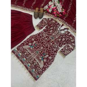ชุดปาร์ตี้ออกแบบโดยดีไซเนอร์ของผู้หญิงชุดหรูหราเสื้อ doti salwar dupatta - Product Image 3