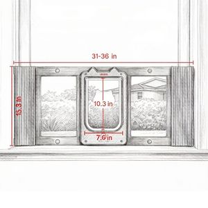 Porta per Gatti a Lunghezza Regolabile per Uso Interno, Accessorio per Finestre - Product Image 3