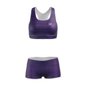 Conjunto Deportivo Sublimado OEM de 2 Piezas para Mujer, Sujetador Deportivo y Pantalones Cortos de Cintura Alta, Ropa Deportiva Transpirable - Product Image 1