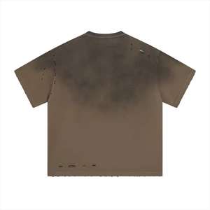 เสื้อยืดผู้ชายทรงโอเวอร์ไซส์สไตล์วินเทจ ล้างสีแบบแอซิดวอช ผ้าฝ้าย 100% เสื้อผ้าลำลอง พิมพ์ลายโลโก้แบบดิสเทรส ราคาขายส่ง รับผลิตแบบ OEM - Product Image 2