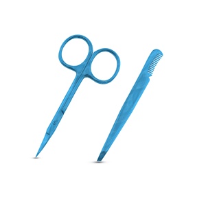 Nuevo diseño de acero inoxidable, tijeras de belleza y pinzas para cejas para dar forma, desplumar y eliminar pelos sueltos sin dolor - Product Image 1