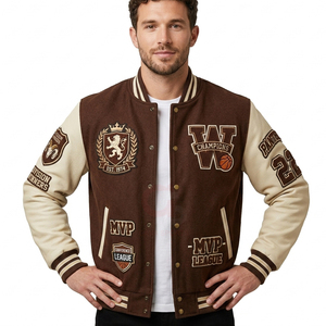 Chaqueta Varsity de Béisbol para Hombre, Talla Grande, con Logotipo Bordado Personalizado, Impermeable, Transpirable y Ecológica, con Botones, Modelo 2026, Superventas - Product Image 2