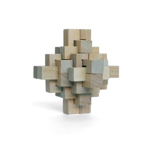 Sculpture de puzzle en bambou artisanal à emboîtement |   Casse-tête géométrique 3D |   Vente en gros - Product Image 5