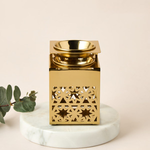 Brass Incense Burner with Wooden Base Aromatic <b>Diffuser</b> for Home Decor All-Season Use - Product Image 5