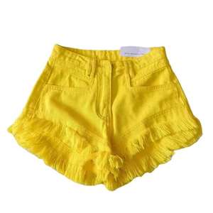 Nouveauté été : Short en jean décontracté pour femme, taille haute, à bords effilochés et franges - Product Image 5