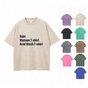 เสื้อยืดผู้ชายสไตล์วินเทจ ล้างสีแบบแอซิด พร้อมโลโก้สั่งทำ ผ้าคอตตอน 100% หนานุ่ม ทรงโอเวอร์ไซส์ แขนสั้น สวมใส่สบาย - Product Image 3