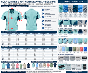 Vêtements de golf personnalisés pour l'été et les températures chaudes |   Six variations de couleur bleu clair |   Fabricant OEM ODM |   X Sports City | - Product Image 6