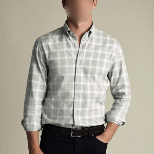 Chemises en flanelle pour hommes, vert et blanc, nouvelle arrivée, avec impression de logo personnalisé, confortables, qualité supérieure, design unique. - Product Image 1