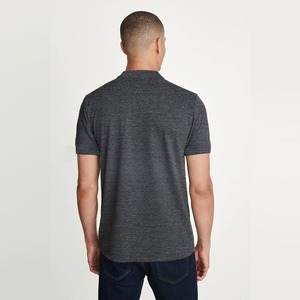 Polo de Manga Corta para Hombre, Color Gris Oscuro Sólido, Cuello con Botones, Estilo Casual - Product Image 6