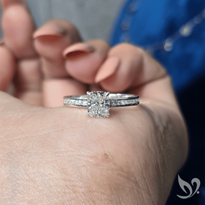 1CT Elongated <b>Cushion</b> Lab Diamond <b>Ring</b> Channel Pave Band IGI Certified 10K White Gold Engagement <b>Ring</b> - Product Image 5