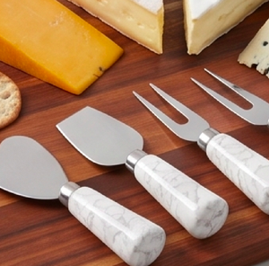 Ensemble de couteaux à fromage et à beurre en acier inoxydable avec manche en marbre blanc, parfait pour les mariages, la maison et la cuisine - Product Image 6