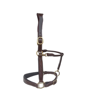 Harnais de cheval réglable en cuir véritable de qualité supérieure Royal International avec ferrures en laiton |   Équipement d'entraînement équestre rembourré et doux pour l'écurie - Product Image 3