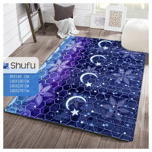 Tapis en polyester moderne haute densité anti-allergie gaufré antidérapant pour enfants Motif abstrait fabriqué à la machine pour le salon - Product Image 1