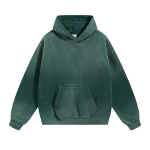 Sweat-shirts à capuche pour hommes avec logo personnalisé, 100% coton, lavage à l'acide, basique, faible MOQ - Product Image 5