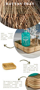 Venta al por mayor en la fábrica: Bandeja de almacenamiento cuadrada de ratán resistente, bandeja de almacenamiento de mimbre de ratán, diseño clásico - Product Image 3