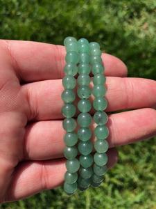 Unisex Green Aventurine <b>Bracelet</b> Muntaha Agate Premium Grade Handmade 8mm Bead Etched Souvenir Gift Natural <b>Crystal</b> Stone Mascot - Product Image 6