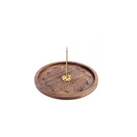 Support d'encens moderne en bois massif de qualité supérieure, pour 3 bâtonnets, avec cendrier, pour la méditation et les prières à la maison, support en bois parfumé pour l'automne
