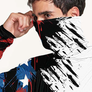 T-shirts de pêche à manches longues pour hommes, personnalisés, de haute qualité, en matériau recyclé, protection UV UPF50+, évacuation de l'humidité, avec masque intégré - Product Image 3