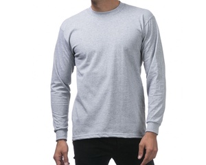 Camiseta de Manga Larga Ligera para Hombre, 100% Algodón, Ecológica, Transpirable, Lisa, al por Mayor, de Alta Calidad - Product Image 4