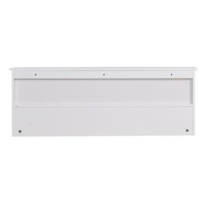 Appendiabiti da Parete in Legno Bianco con 4 Ganci e Mensola Portaoggetti per Ingresso - Product Image 5