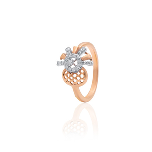 Bagues de mariage élégantes et fines en or véritable 14 carats avec diamants, tricolores (or rose, or blanc, or jaune) pour la vente en gros de bijoux internationaux - Product Image 4