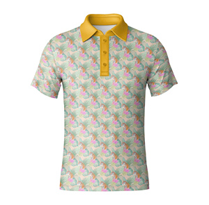 Proveedor Mayorista de Camisetas de Golf de Secado Rápido para Hombre, Corte Regular, Calidad Premium, Estampado Floral por Sublimación, Polos de Golf - Product Image 1