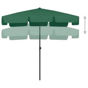 Ombrellone da Spiaggia Inclinabile in Poliestere Verde 200x125 cm con Base - Product Image 3